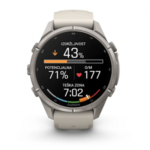 Garmin Fenix 9 PRO, 43 mm AMOLED Titanium Fog Gray/Dark Sandstone